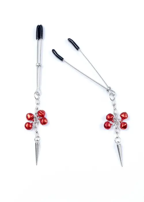 Fetish B sērijas ekskluzīvas krūšu galu skavas Nr.4 ar ķēdīti un zvaniņiem Foto 2