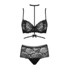 Obsessive Lace Lingerie Set – Black – S/M — Photo 3