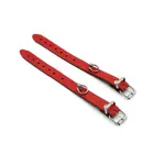 Leather Handcuffs Mini O-Ring – Red — Photo 6