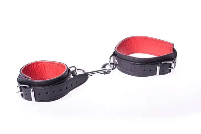Basic Leather Handcuffs – Red