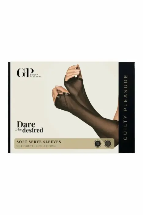 Guilty Pleasure Soft Serve Sleeves – elastse võrk-käekatted sõrmedeta – mustad – Suurus: L/XL