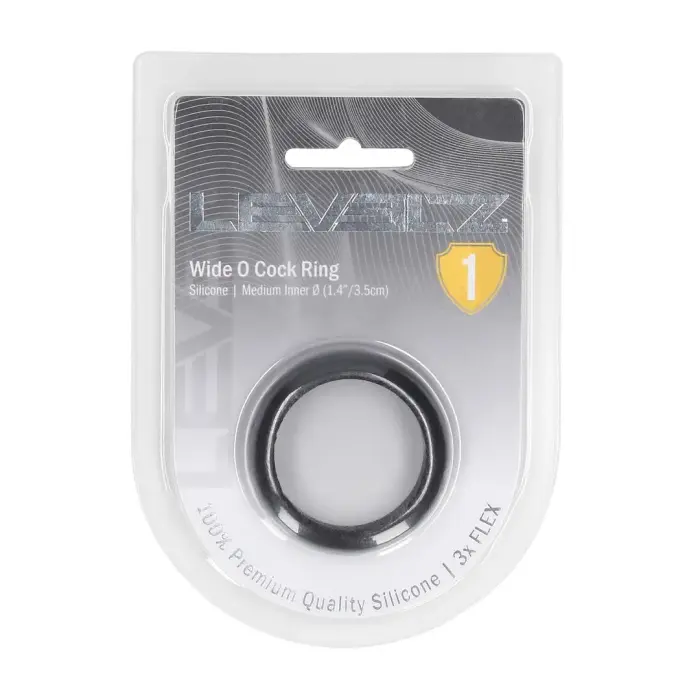 LEVELZ Wide O Silicone Cock Ring – M – 35 mm – Black
