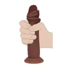 Vive REA226 – realistinis silikoninis dildo su slenkančia oda – rudas – 20,5 cm — Nuotrauka 6