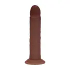 Dual Density izliekts reālistisks vibrējošs dildo ar piesūcekni – 20.3 cm (8″) – brūns — Foto 2