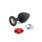 Glams Xchange apaļš vidējs dildo – M – Melns Foto 1