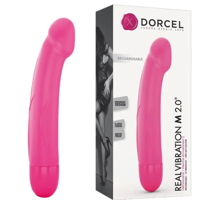 REAL VIBRATION M MAGENTA 2.0 - Uzlādējams vibrators – 18 cm – rozā