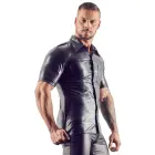 Men's Faux Leather Shirt – Black – L — Photo 3