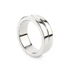 Mr. Steel Single Grooved Cock Ring – 4 cm – Silver — Photo 1