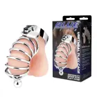 Blueline Stainless Steel Cage with Perineal Extension – 10.5 cm (4.1″) – Silver — Photo 1