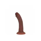 Vive REA215 – curved dual density silicone dildo with suction cup – brown – 15.5 cm — Photo 1