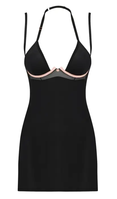 Obsessive Selinne сорочка со стрингами – чёрная – XL/XXL Фото num