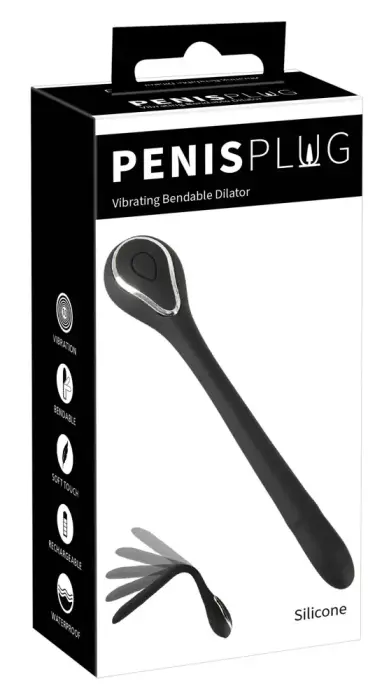 Penisplug vibrējošs lokans urētras spraudnis – 13.5 cm – caurspīdīgs