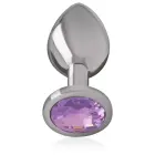 INTENSE Aluminum Metal Plug S with Violet Crystal – 7 cm – Silver — Photo 2