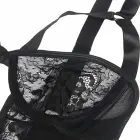 Subblime Teddy with Lace Detail and Adjustable Garter Straps – Black – L/XL — Photo 7