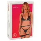 Obsessive Selinne 3-daļu apakšveļas komplekts – melns/rozā – M/L Foto 1