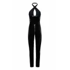 Guilty Pleasure Soft Blaze Catsuit – Datex varrukateta kombiõsoon ristikujulise halter-kaelusega ja esipoolse tõmblukuga – must – Suurus: XXL — Foto 5