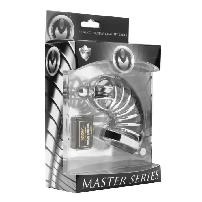 Asylum - Chastity Cage with 6 Rings - M/L