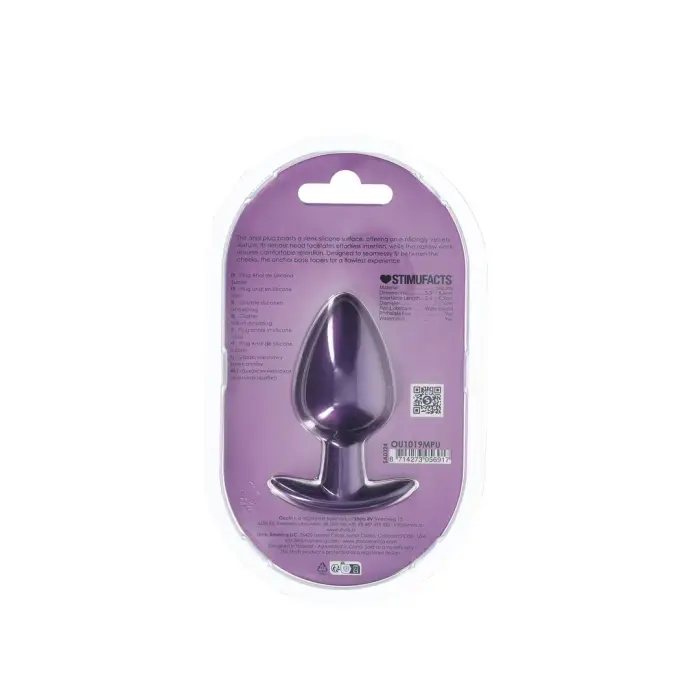 Smooth Silicone Anal Plug – L – 8.9 cm (3.5″) – Metallic Purple