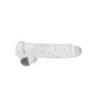 Realistlik dildo munandite ja iminapaga – 25 cm (9.8″) – Läbipaistev — Foto 3