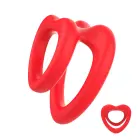 Sweetheart II Double Cock Ring – Red — Photo 1