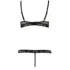 Passion Kyouka Two-Piece Set Black S/M - Adjustable Open Bra & Thong — Photo 4