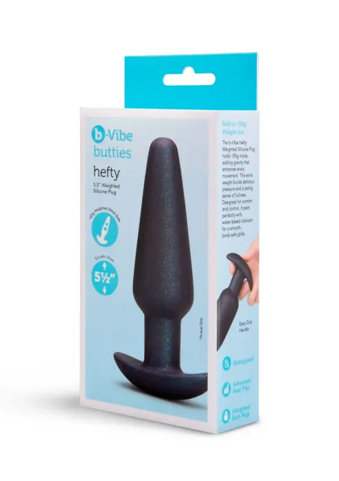 Butties Hefty ar svaru silikona anālais spraudnis – Melns – 18 – 20 cm Foto 2