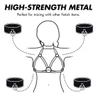 Fetish Submissive Adjustable Vegan Leather Chest & Neck Harness, Black — Photo 5