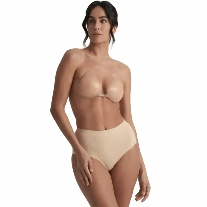 Bye Bra – adhesive silicone lift cups with nipple covers – beige – cup B