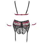 Cottelli Bondage комплект белья 4XL – чёрное кружево и красные акценты — Фото 7
