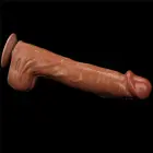 LoveToy – king size sliding skin dual layer dong – brown – 35.6 cm — Photo 22