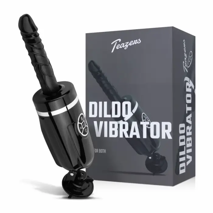 Teazers Thrusting Silicone Intimate Machine with Suction Cup – 23 cm – Black