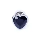 MyLove Toys Jewellery Silver анальная пробка в форме сердца – 7 cm – Черная — Фото 3