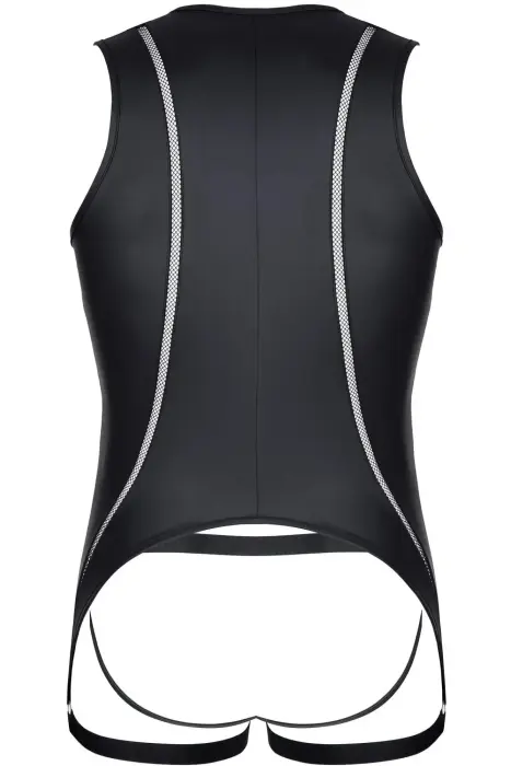 Regnes CRDSET002 Wet Look Bodysuit and Jockstrap Set – Black – M Photo