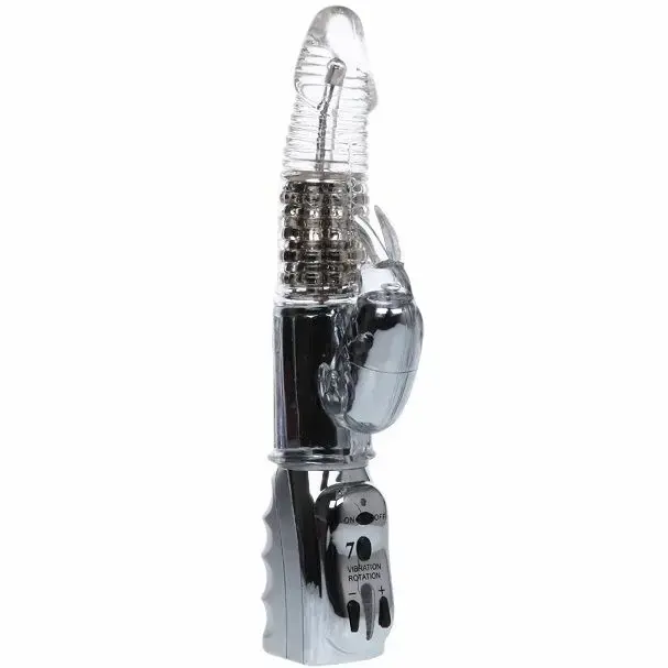 BAILE Amour Missile caurspīdīgs rotējošs vibrators – 26.5 cm (10.4″) – caurspīdīgs