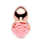 Rose Gold анальная пробка с розовым цветком – 7.6 cm (3″) — Фото 2