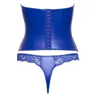 Cottelli LINGERIE wetlook un mežģīņu korsetes komplekts – zils – M — Foto 7