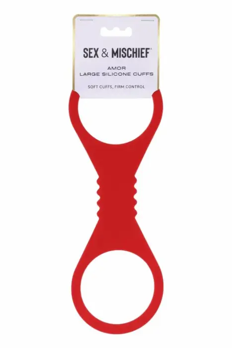 SPORTSHEETS Amor Large Silicone Cuffs – манжеты – силикон – красный