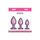 INYA Triple Ace Kit Blush – 3 silikona anālo aizbāžņu komplekts ar piesūcekņa pamatu – blāvi rozā — Foto 4
