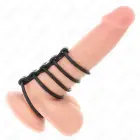 KINK Silicone Ring System 5-Piece Set 3.8-4.8 cm with Leather Connector – Black — Photo 2