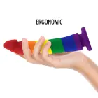 Mythology Devon Pride – liquid silicone fantasy dildo with suction cup – rainbow – M – 16.5 cm — Photo 2