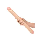 Size Queen dvipusis dildo – 43 cm (17″) – kūno spalva — Nuotrauka 7
