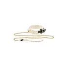 Guilty Pleasure Luminous Pearl Leash & Collar Set – vegāna āda – mākslīgās pērles – zelts — Foto 3