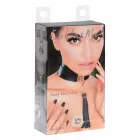 KINKY DIVA Teasing Tassel Collar Black/Gold Adjustable Vegan Leather — Photo 1