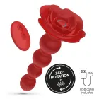 Rosaline – Rotējošs anālais rozes formas spraudnis ar tālvadības pulti – 19 cm – Sarkans — Foto 6