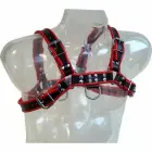 Santiago Leather Chain Harness III – Black/Red – S-XL — Photo 1