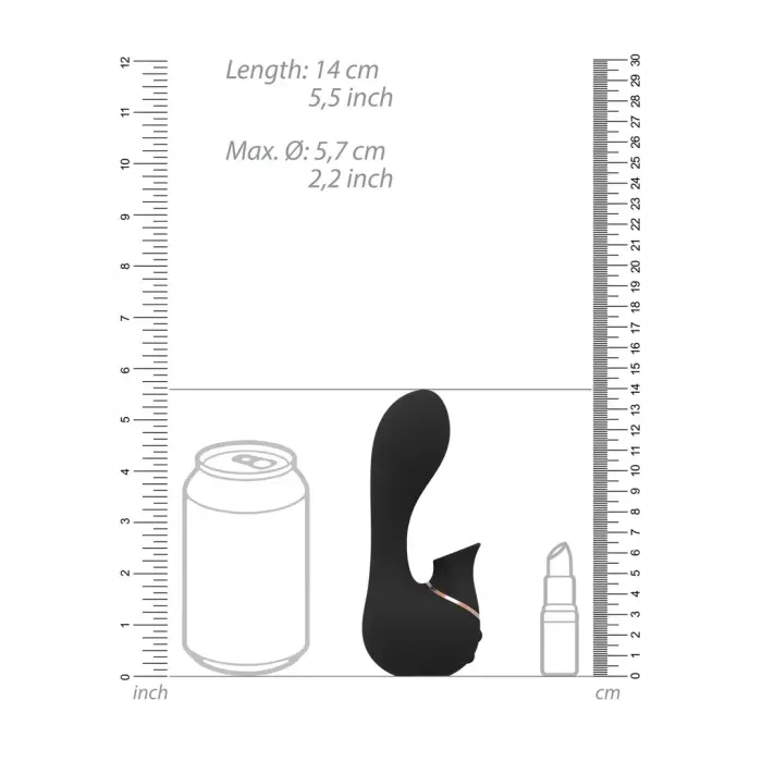 Mythical gaisa pulsa vibrators – 15 cm – melns Foto 9