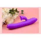 Angelia vibrators ar kustību, rotējošu mēli un pulsa viļņu stimulatoru – 20 vibrācijas – violets Foto 4