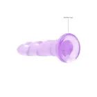 Netikras dildo su siurbtuku – 17 cm (7″) – Violetinė Photo