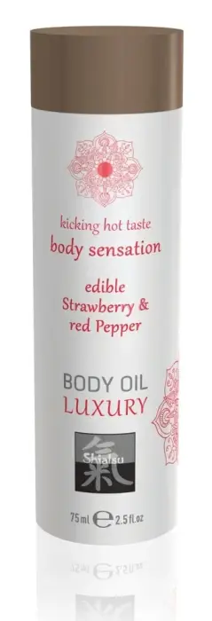HOT masāžas eļļa – zemeņu un sarkanā pipara – 75 ml