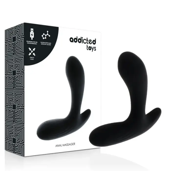 Addicted Toys силиконовый анальный массажер с двойным мотором – 12.5 см – черный